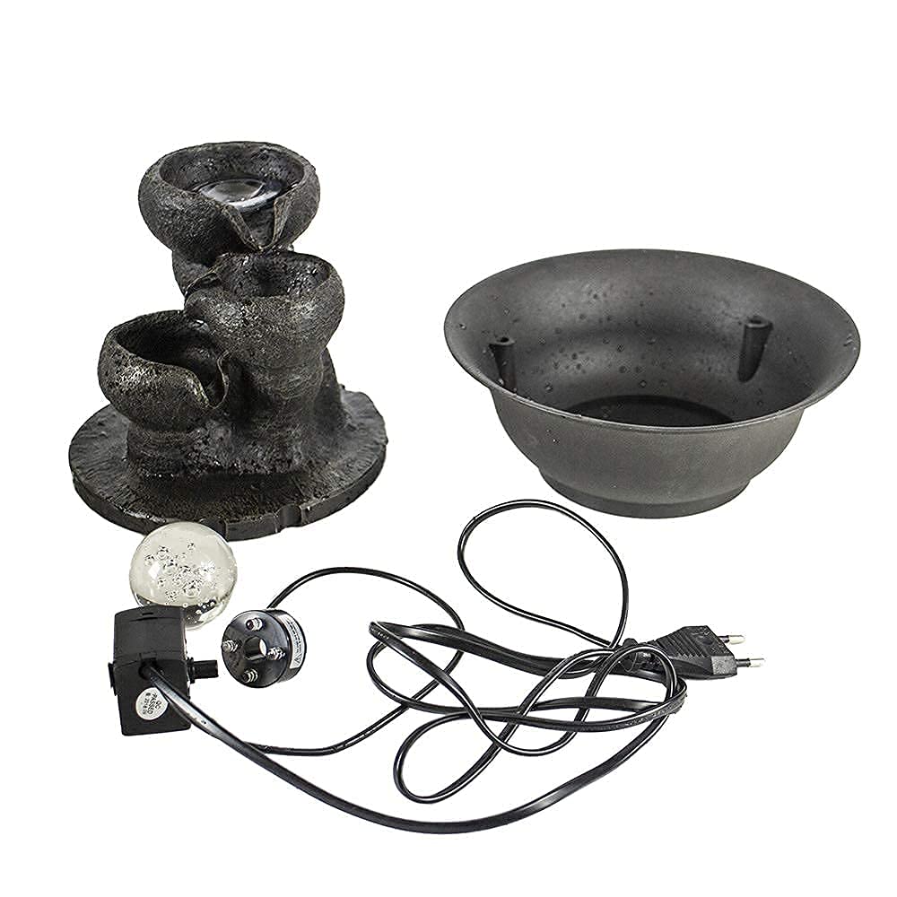 Ferrisland Tabletop Water Fountain, Zen Meditation Indoor Waterfall Fountain, Heart Shape Decoration with LED Light for Home Office Bedroom Relaxation Decor, Gift Ideas