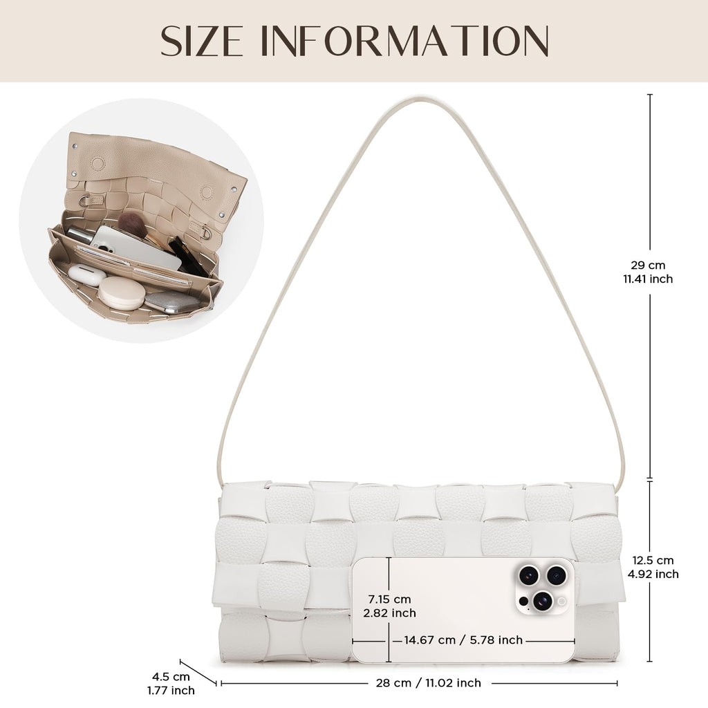 CHUNLI Woven Evening Clutch Purses for Women, PU Crossbody Shoulder Purse Handbag for Evening, Formal Events, Wedding, Party