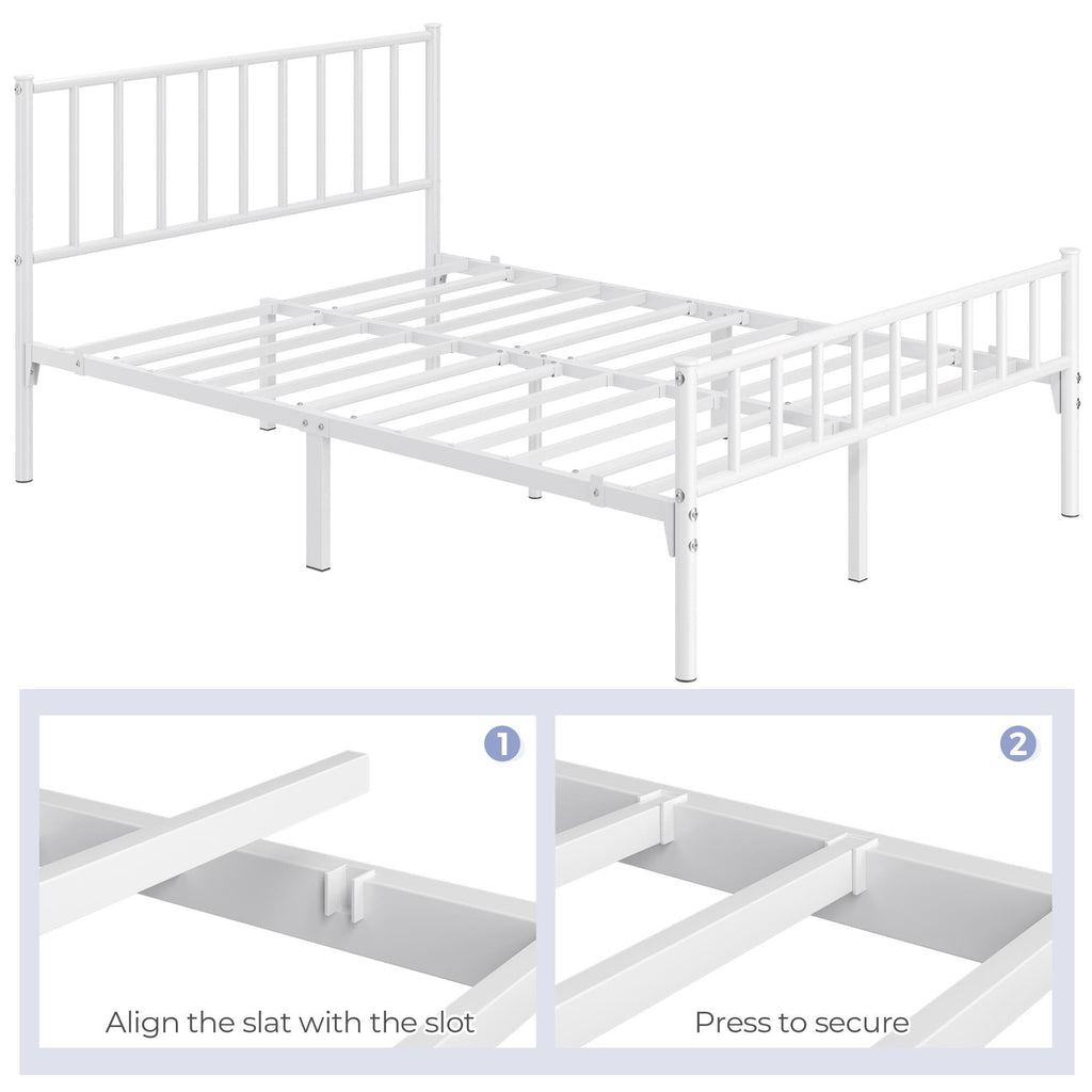 Yaheetech Twin Bed Frame Metal Platform Bed Frame Mattress Foundation with Spindle Headboard & Footboard/No Box Spring Needed/14 Inch Underbed Storage/Firm Support & Easy Set up Structure, Black
