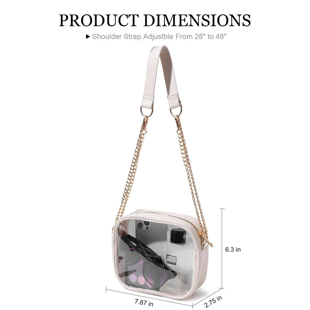 TOBVZOO Clear Bag Stadium Approved, Crossbody Transparent Bag for Concerts Sports Events, Purses for Men & Women