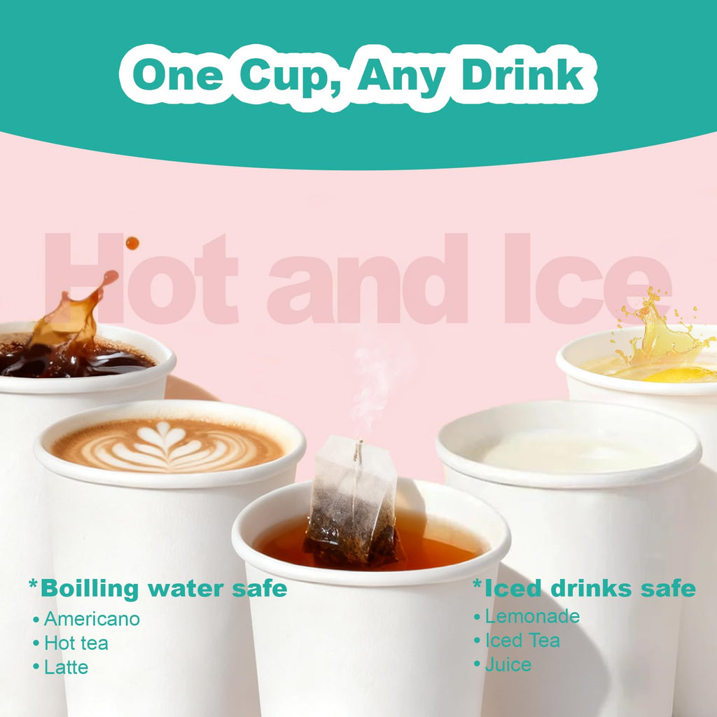 16 oz 100 Pack Corrugated Ripple Wall Disposable Coffee Cups with Lids and Straws, Heavy Duty Insulated Cups for Hot Beverage or Cold Drinks, Bulk for Restaurants, Offices, Coffee Shops(Black)