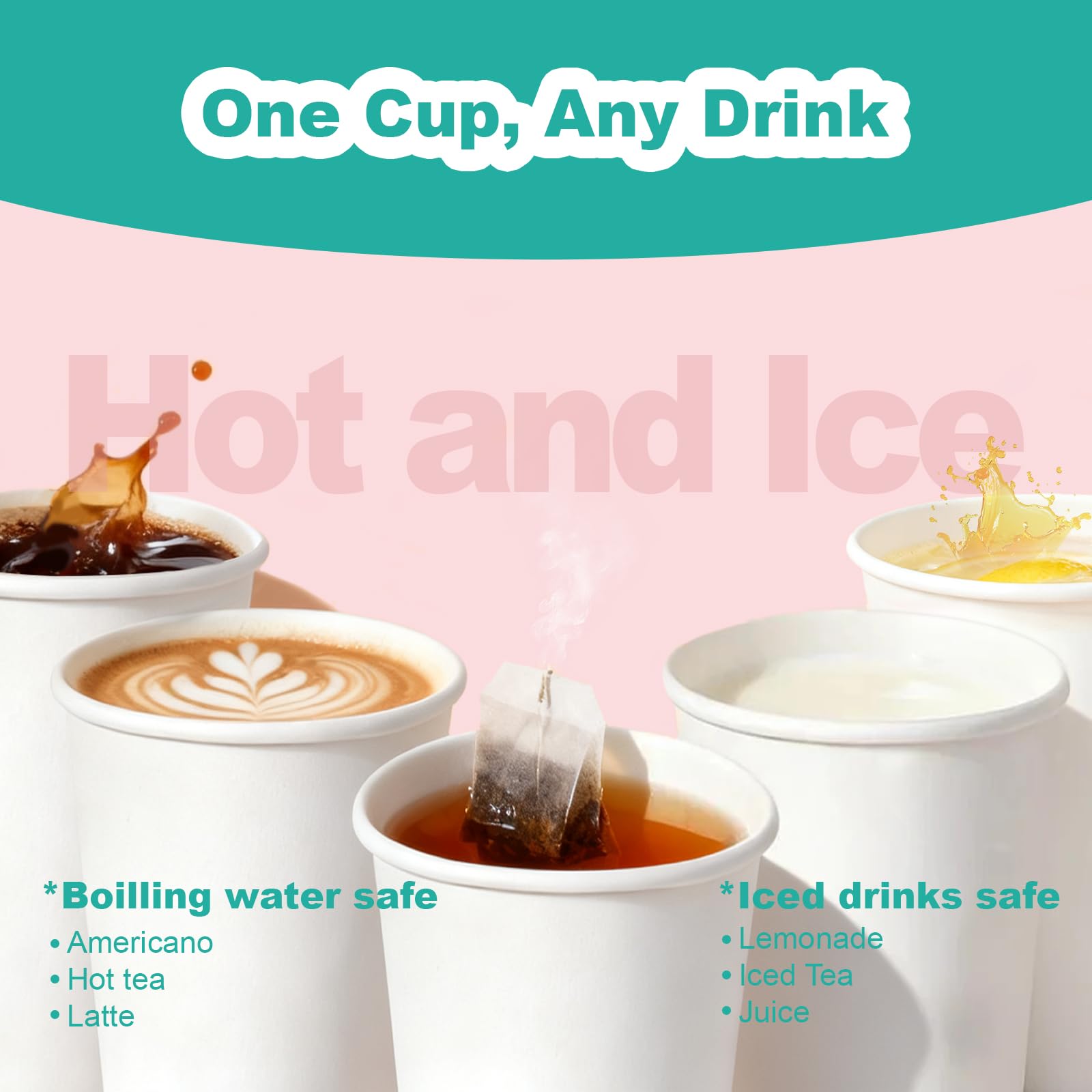 16 oz 100 Pack Corrugated Ripple Wall Disposable Coffee Cups with Lids and Straws, Heavy Duty Insulated Cups for Hot Beverage or Cold Drinks, Bulk for Restaurants, Offices, Coffee Shops(Black)