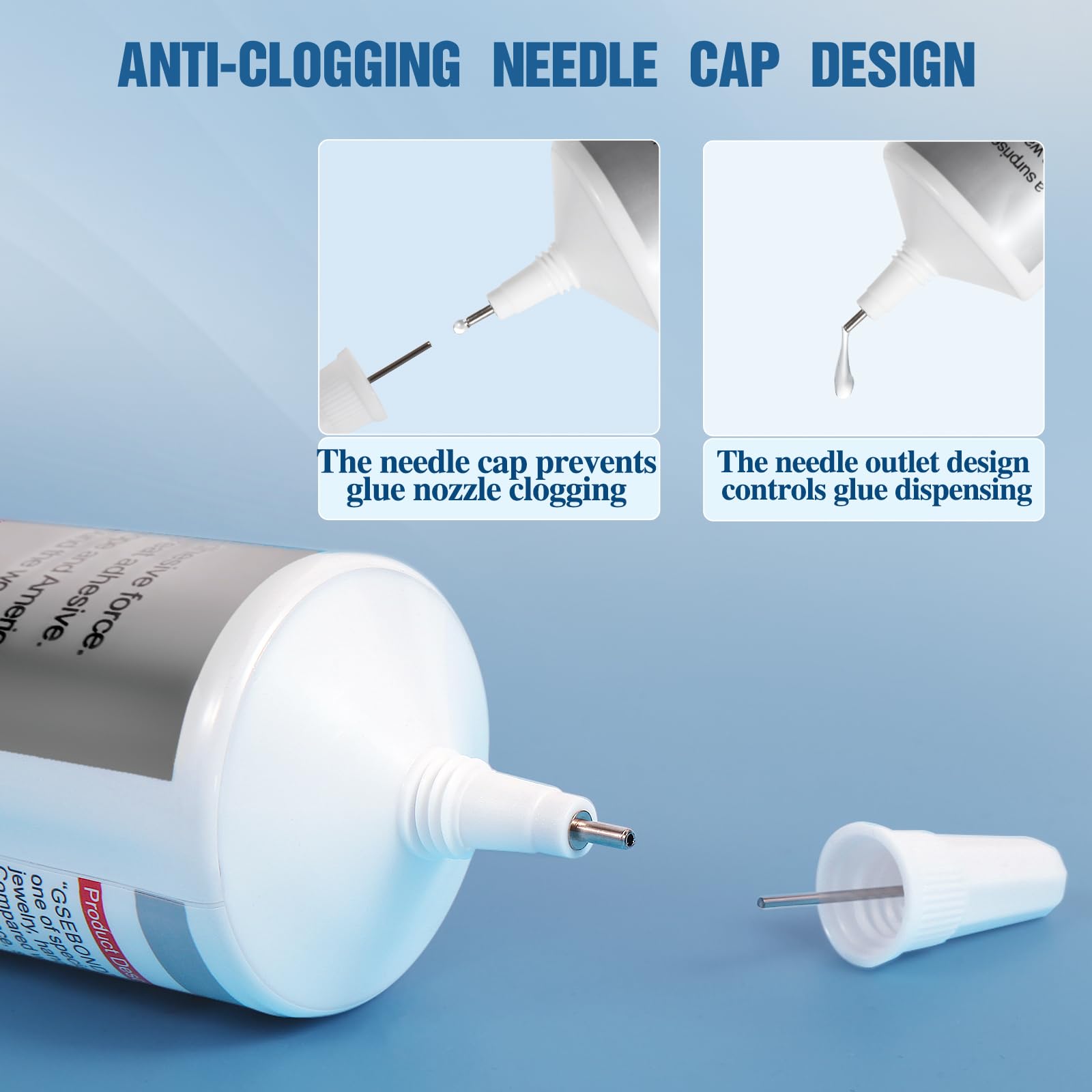 110 ml B7000 Adhesive for Crafts, Clear Glue with Spreaders and Dotting Pen Tool, Multipurpose for Rhinestones, Fabric, DIY, Makeup, Shoes, Jewelry Making, Nail Art