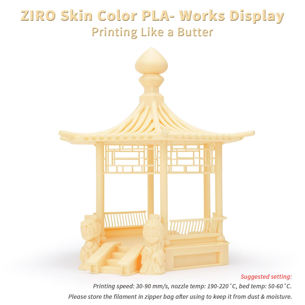 ZIRO 3D Printer Filament, PLA Filament 1.75mm, Black pla 1KG(2.2lbs), Dimensional Accuracy +/- 0.03mm, Fits Most FDM Printer AMS System,3D Printing Filament Spool Black (Plastic Reel)