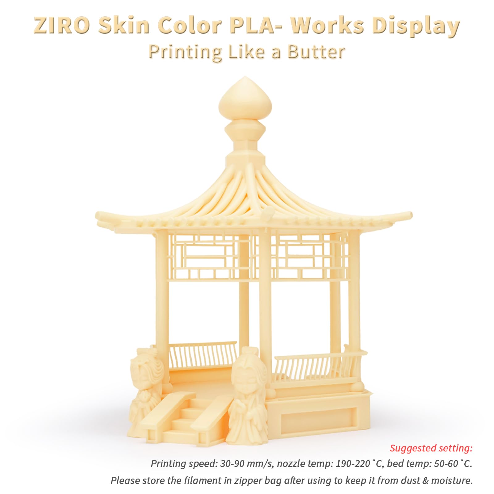 ZIRO 3D Printer Filament, PLA Filament 1.75mm, Black pla 1KG(2.2lbs), Dimensional Accuracy +/- 0.03mm, Fits Most FDM Printer AMS System,3D Printing Filament Spool Black (Plastic Reel)