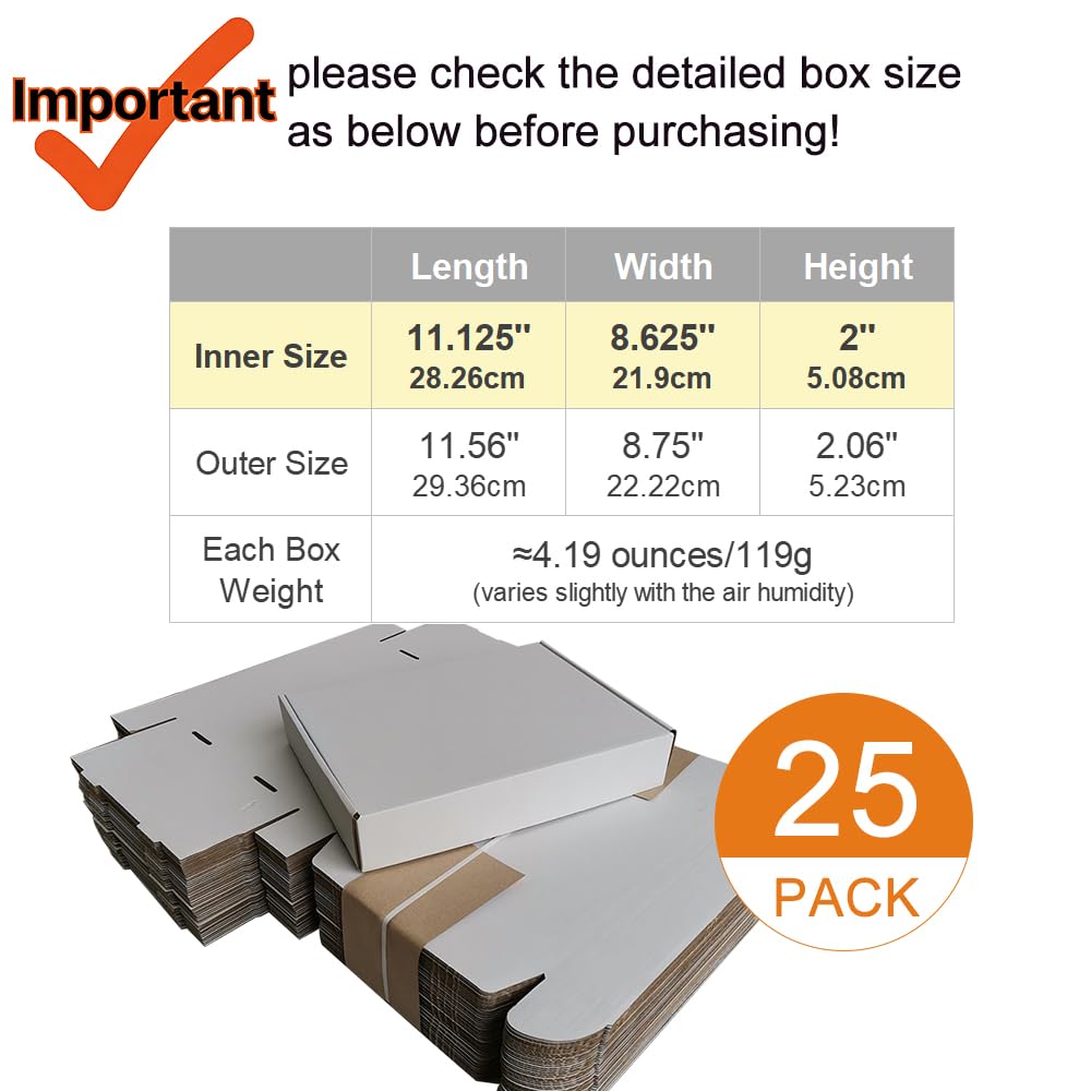 4x4x1'' Small Shipping Boxes 25 Pack, Corrugated Cardboard Mailers for Business, Black (CM441B25)