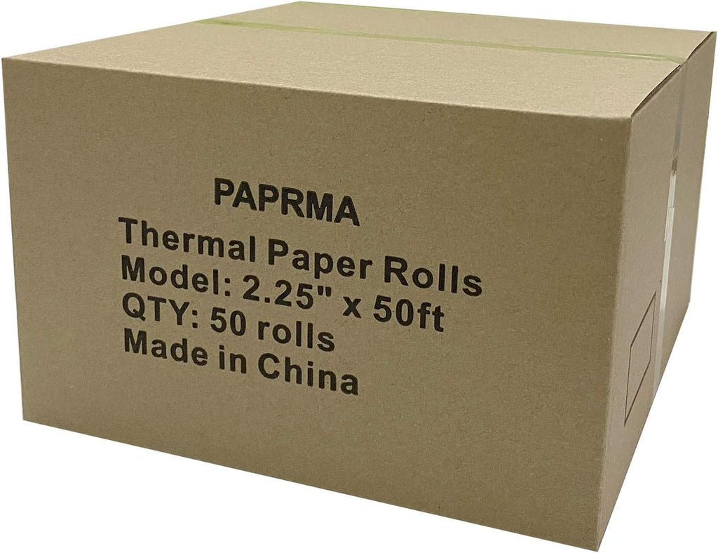 2 1/4'' x 50' Thermal Receipt Paper 50 Rolls, 2.25x50ft Receipt Roll Cash Register Paper - For Credit Card Machine POS Terminal Clover Mini Verifone