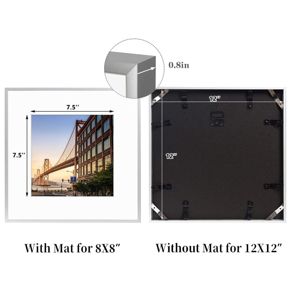 Frametory, 6x8 Aluminum Picture Frame - 6 x 8 Black Frame with Removable Mat for 5 x 7 Photo - 6 by 8 Durable Metal Frame with Real Glass - Sawtooth Hanger for Easy Wall Display - 1 Pack