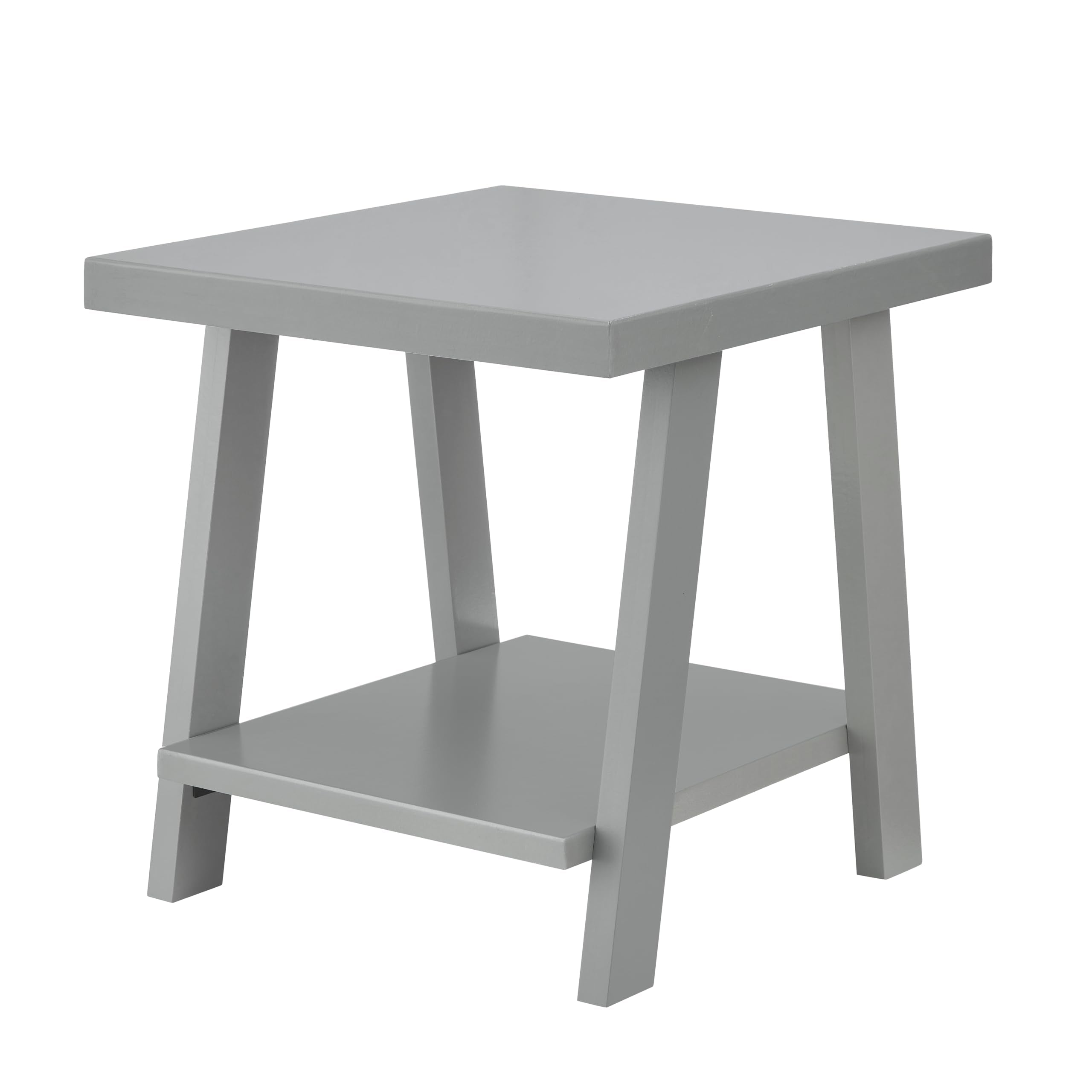 Roundhill Furniture Athens Contemporary Replicated Wood Shelf End Table in Black Finish