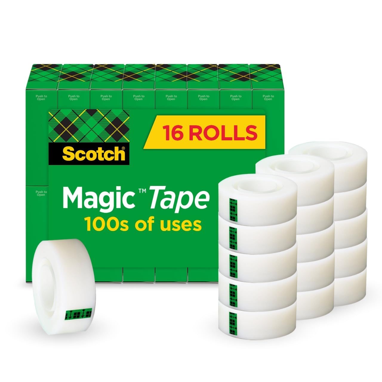 Scotch Magic Tape, Invisible, Home Office Supplies and Back to School Supplies for College and Classrooms, 16 Rolls
