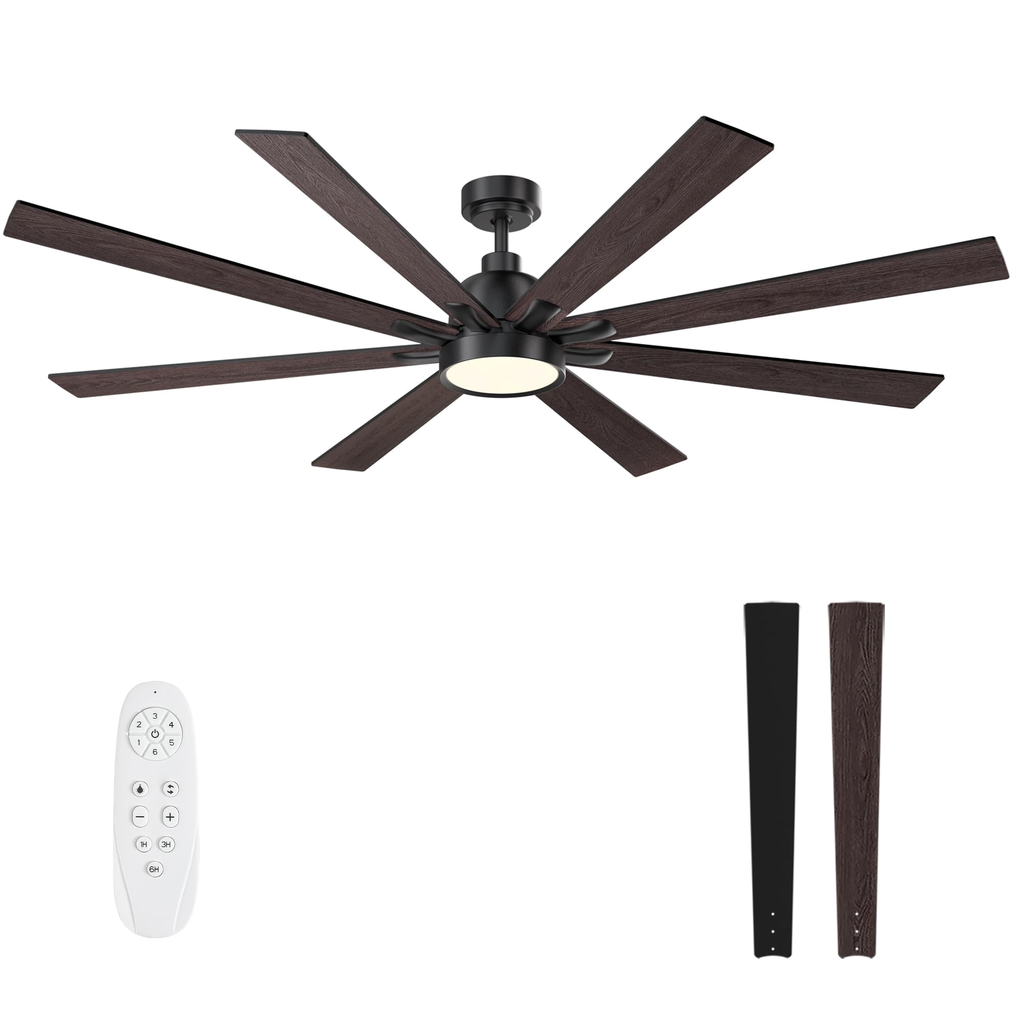 42 Inch Low Profile Ceiling Fan with Light, White Ceiling Fans with Lights and Remote, Flush Mount, 6 Speeds Reversible Quiet DC, 3CCT Dimmable, Indoor Outdoor Ceiling Fans for Patios Bedroom