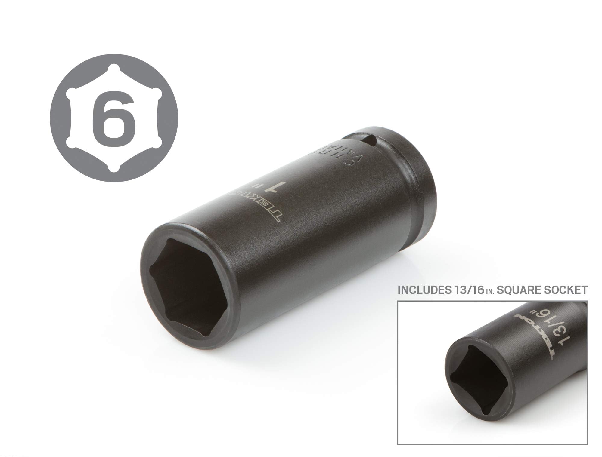 TEKTON 3/4 Inch Drive Deep 6-Point Impact Socket Set with Case, 7-Piece (13/16-1-1/2 in.) | 4890