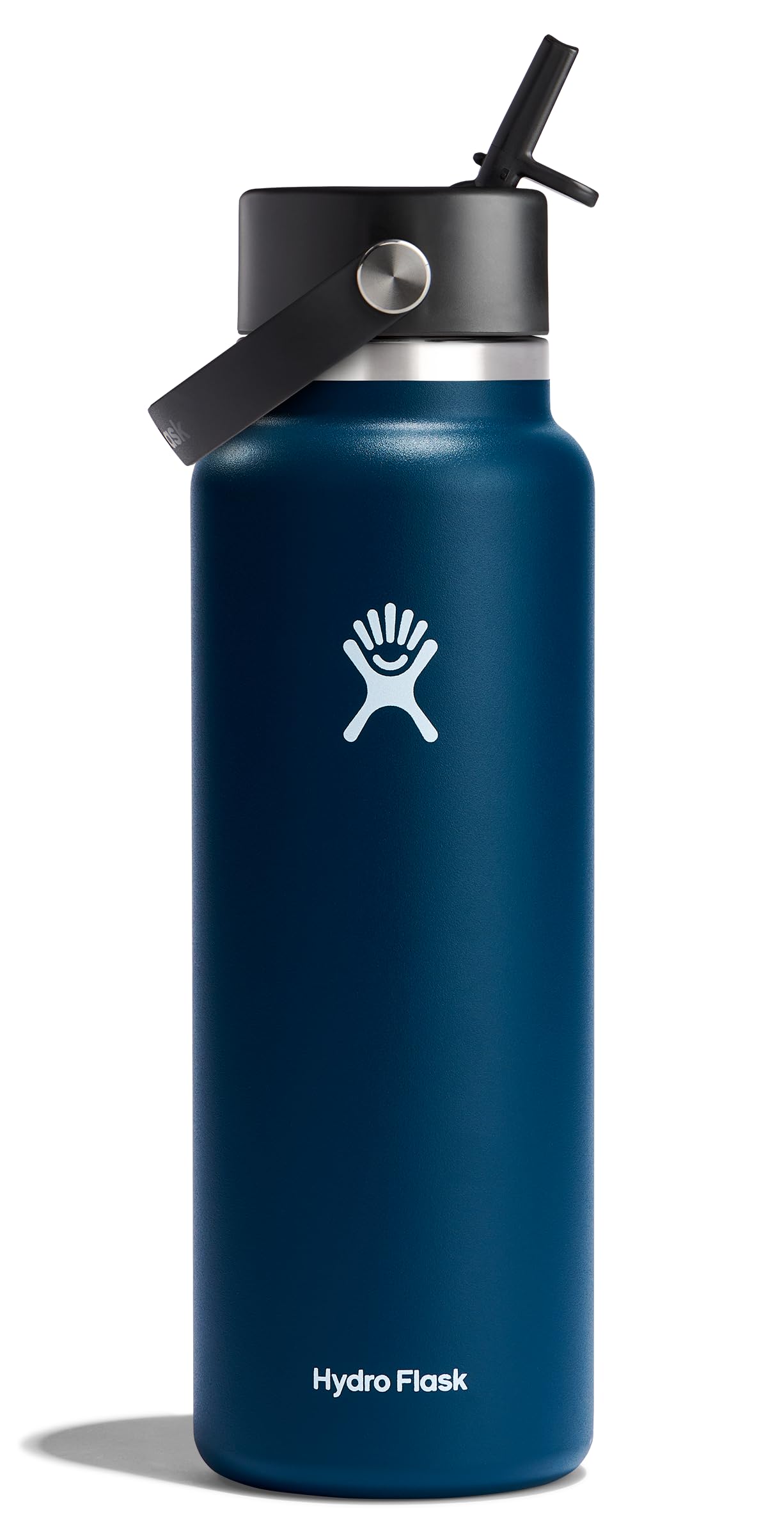 Hydro Flask Water Bottle - Insulated Stainless Steel - Wide Straw Lid, Non Spill, Leakproof in 24 Oz Forest Green Arc