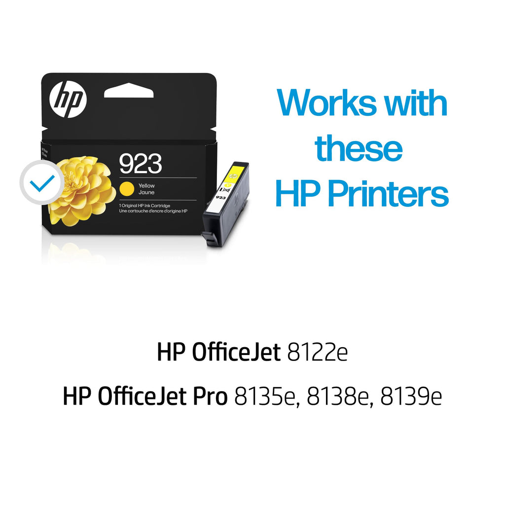 HP 923 Cyan Ink Cartridge | Works with OfficeJet 8120, Pro 8130 Series | 4K0T0LN