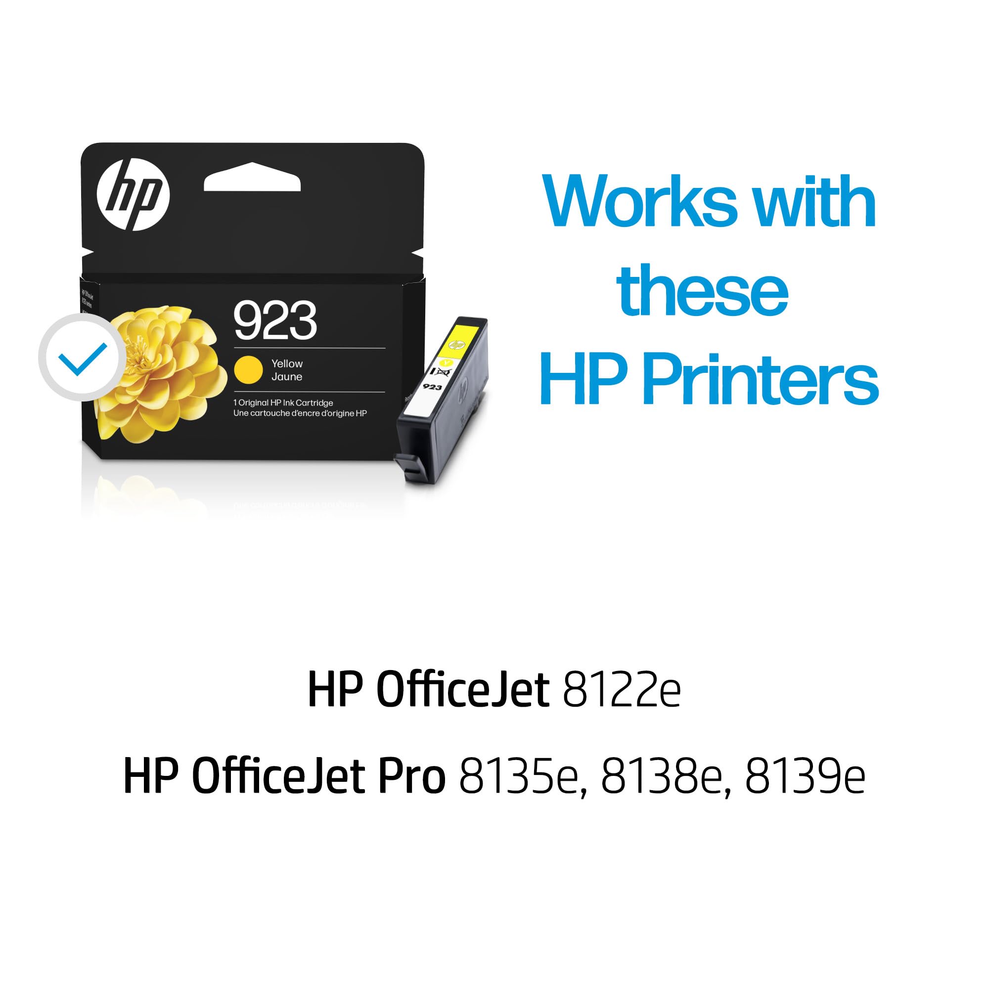 HP 923 Cyan Ink Cartridge | Works with OfficeJet 8120, Pro 8130 Series | 4K0T0LN