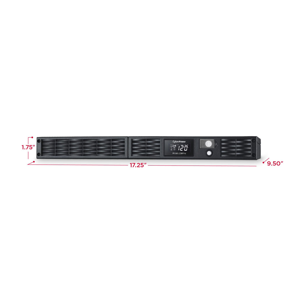 CyberPower PR500LCDRT1U Smart App Sinewave UPS Battery Backup and Surge Protector, 500VA/400W, 7 Outlets, AVR, 1U Rack/Tower, UL Certified