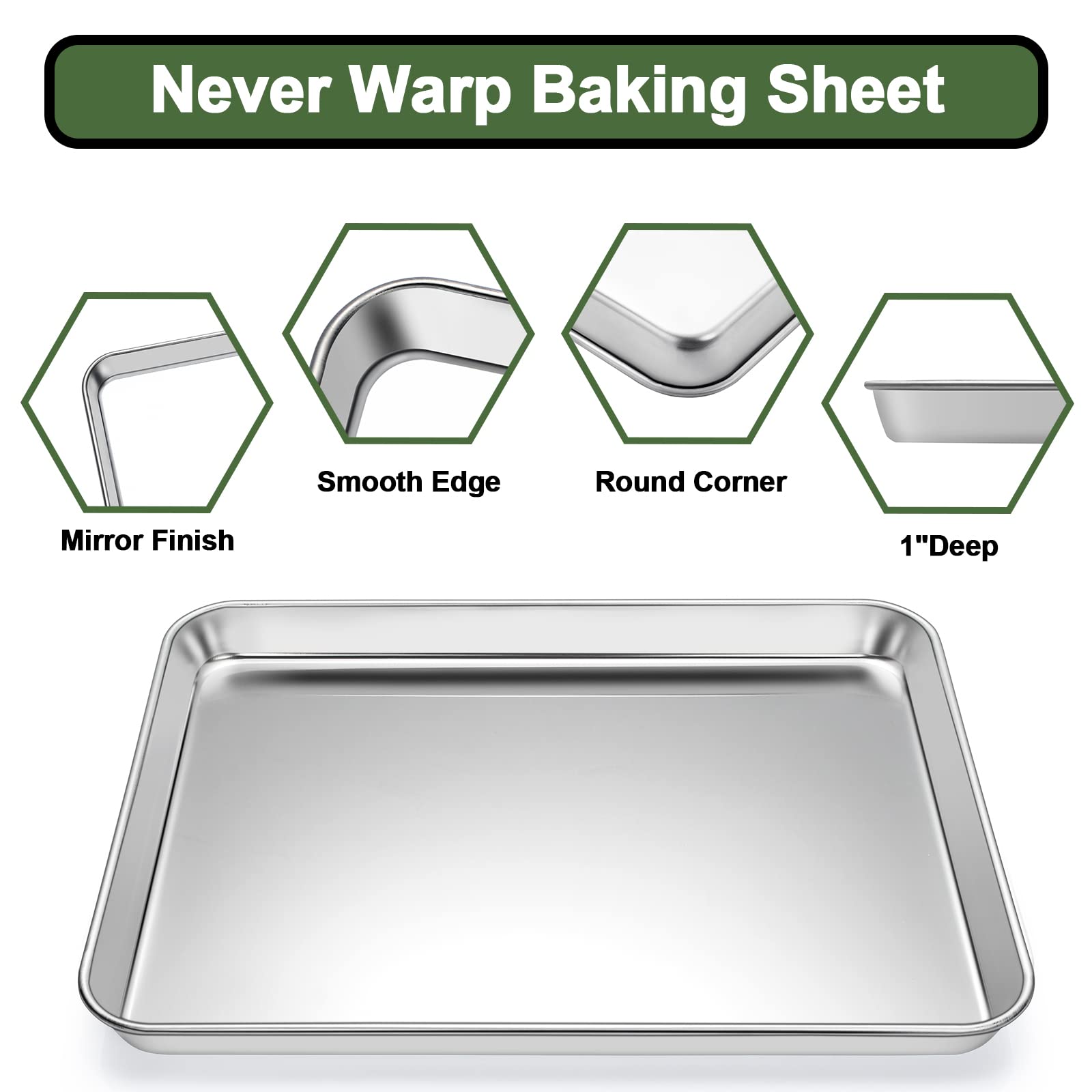 Baking Sheet Tray Cooling Rack with Silicone Mat Set, Stainless Steel Cookie Pan For Oven, Set of 9 (3 Sheets + 3 Racks Mats), Warp Resistant & Heavy Duty & Easy Clean, Grey