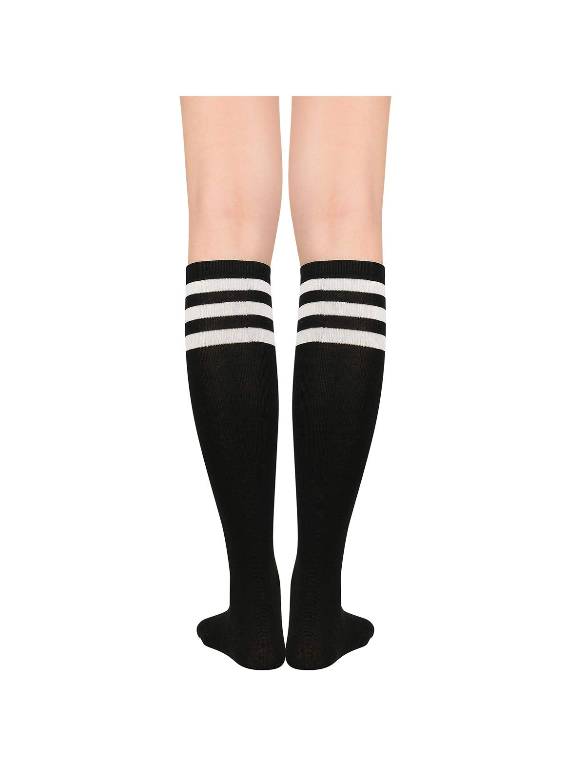 Century Star Knee High Striped Socks for Women - Long Thin Tube Sports Thigh High Socks Tall Stockings