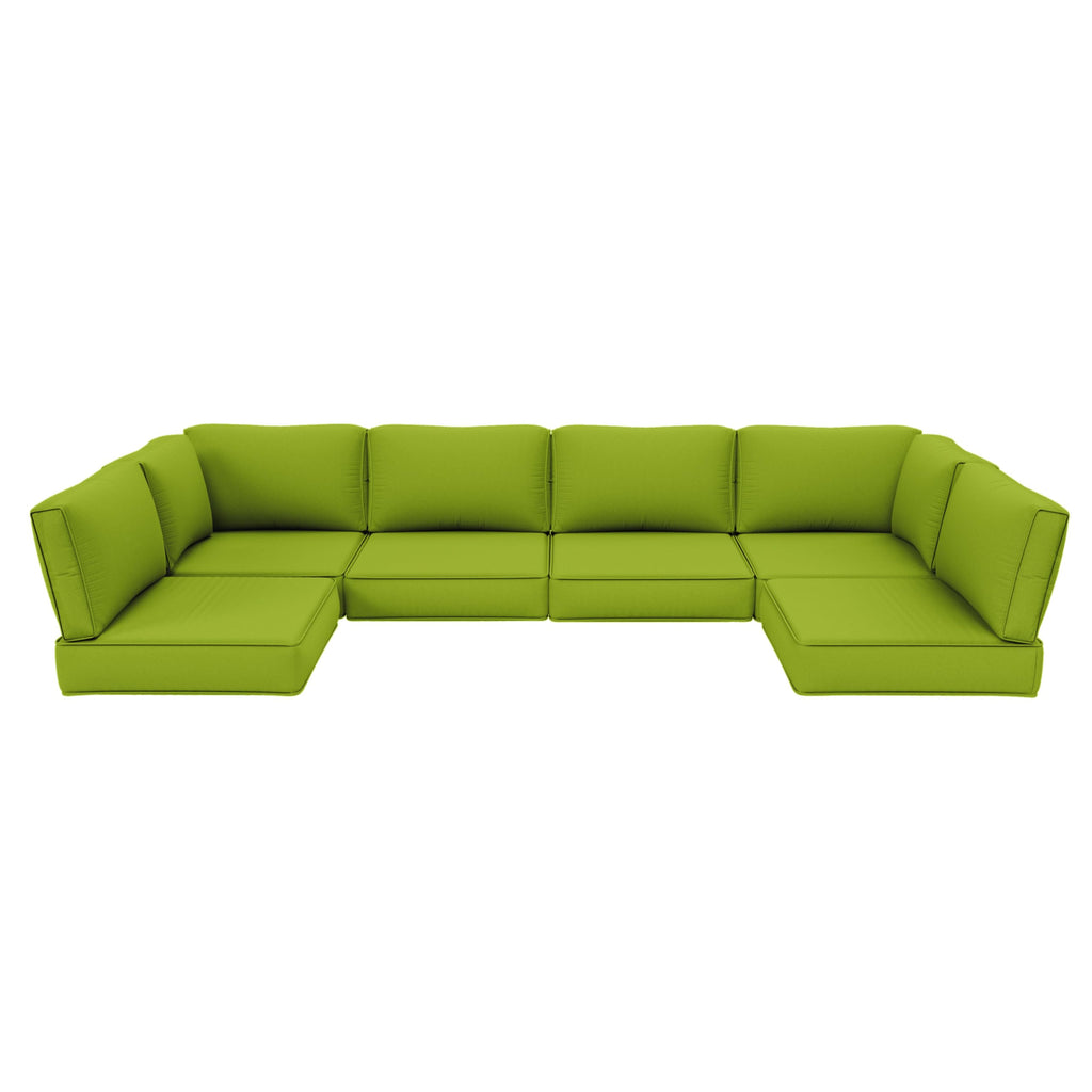 Outdoor Furniture Replacement Cushions, 5" Foam Foam High-Density, Fits 6-seat Sectional Rattan Conversation Set, 14 Piece Patio Water-Resistant Replacement Sofa Cushions, Liner&Cover