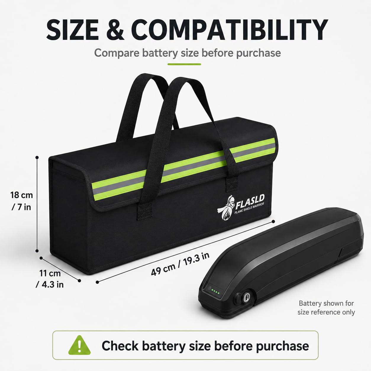 FLASLD Large Fireproof Lipo Bag for 100Ah Lithium Battery Storage and Charging, 14 x 7.8 x 9.5in Waterproof Box for Documents and Valuables