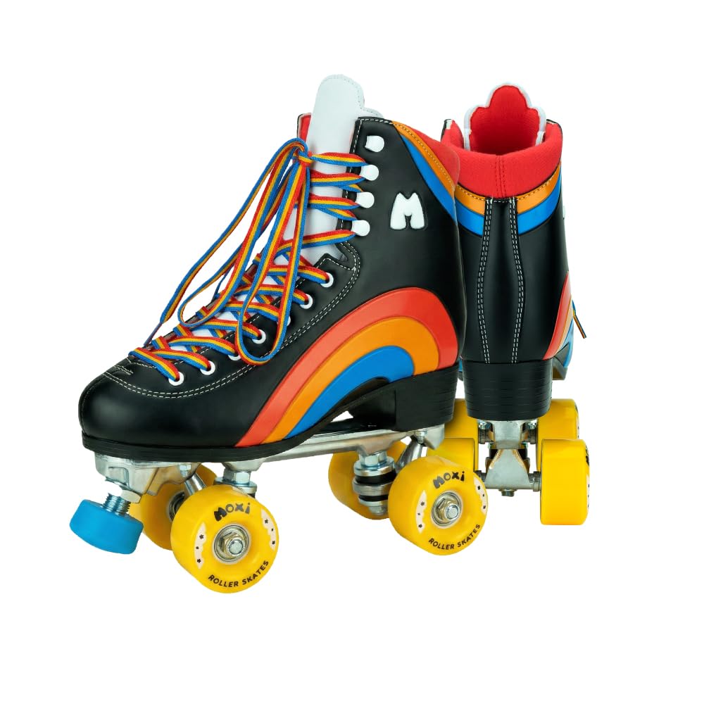 Moxi Rainbow Rider Roller Skates for Women - Beautiful, Durable, Supportive Rainbow Skates with Padded Lining, a Sturdy Plate, and Soft Outdoor Wheels