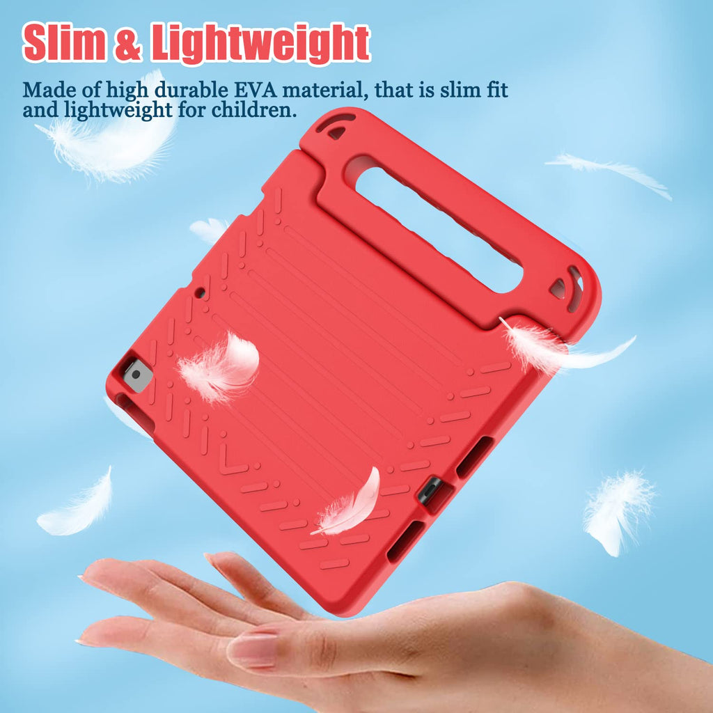 AVAWO Kids Case for iPad 10.2" 9th & 8th & 7th Generation, iPad 10.2 2021/2020/2019 Case with Built-in Screen Protector, Light Weight Shock Proof Handle Stand Friendly Cover for iPad 10.2" - Black