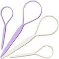 Teenitor 4pcs Pony Hair Tail Tools, 2 Pairs Hair Loop Styling Tool Hair Flipper Pull Through Tool, French Braiding Hair Tool Hair Accessories for Women Girls, Loop Hair Tool, Light Blue/Light Pink