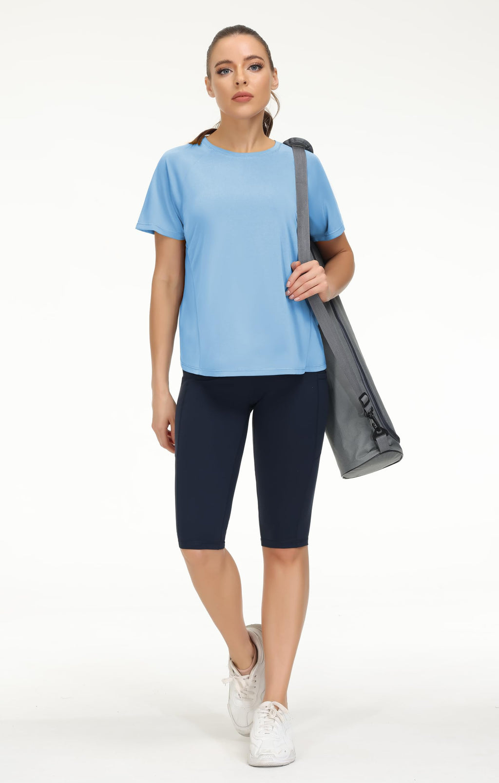 THE GYM PEOPLE Women's Short Sleeve Workout Shirts Breathable Yoga T-Shirts with Side Slits Athletic Tee Tops
