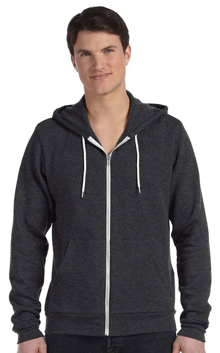 Bella & Canvas Men's 3739 Unisex Poly-Cotton Fleece Full-Zip Hoodie