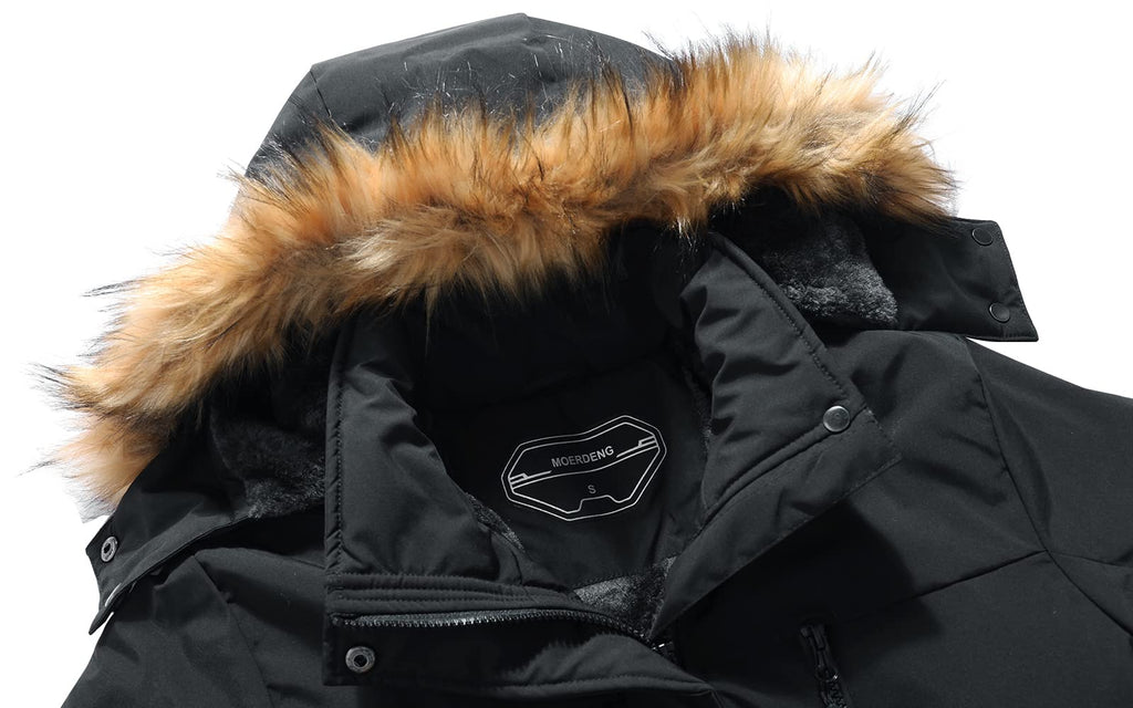 MOERDENG Women's Waterproof Ski Snow Jacket Winter Warm Hooded Snow Coat Mountain Windproof Ski Jacket For Women