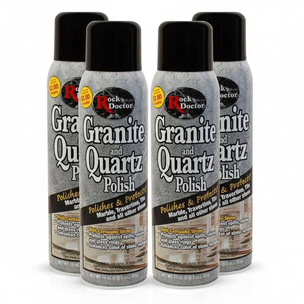 Rock Doctor Granite Polish Spray and Surface,18oz.Can Polish Tile, Marble, Kitchen Countertop, and Natural Stone Surfaces, Streak-Free Shine Pack of 1