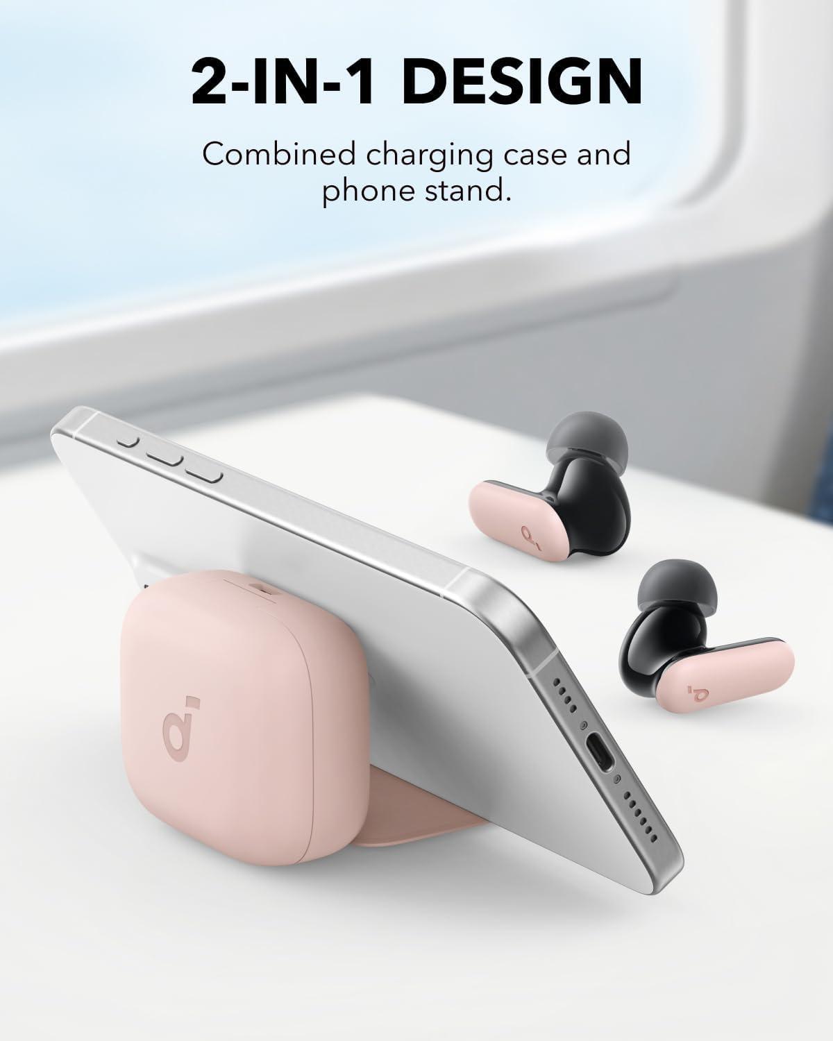 Soundcore P30i by Anker Noise Cancelling Earbuds, Strong and Smart Noise Cancelling, Powerful Bass, 45H Playtime, 2-in-1 Case and Phone Stand, IP54, Wireless Earbuds, Bluetooth 5.4 (Black)