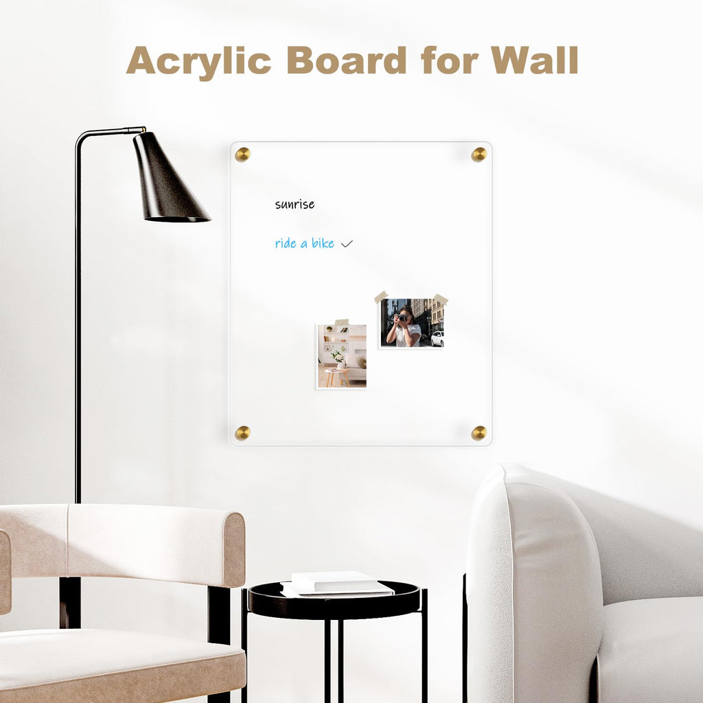 Acrylic Calendar for Wall Whiteboard, 12" x 12" Weekly Clear Dry Erase Board, Small Planning Board White Board for Wall, Home, Office, School