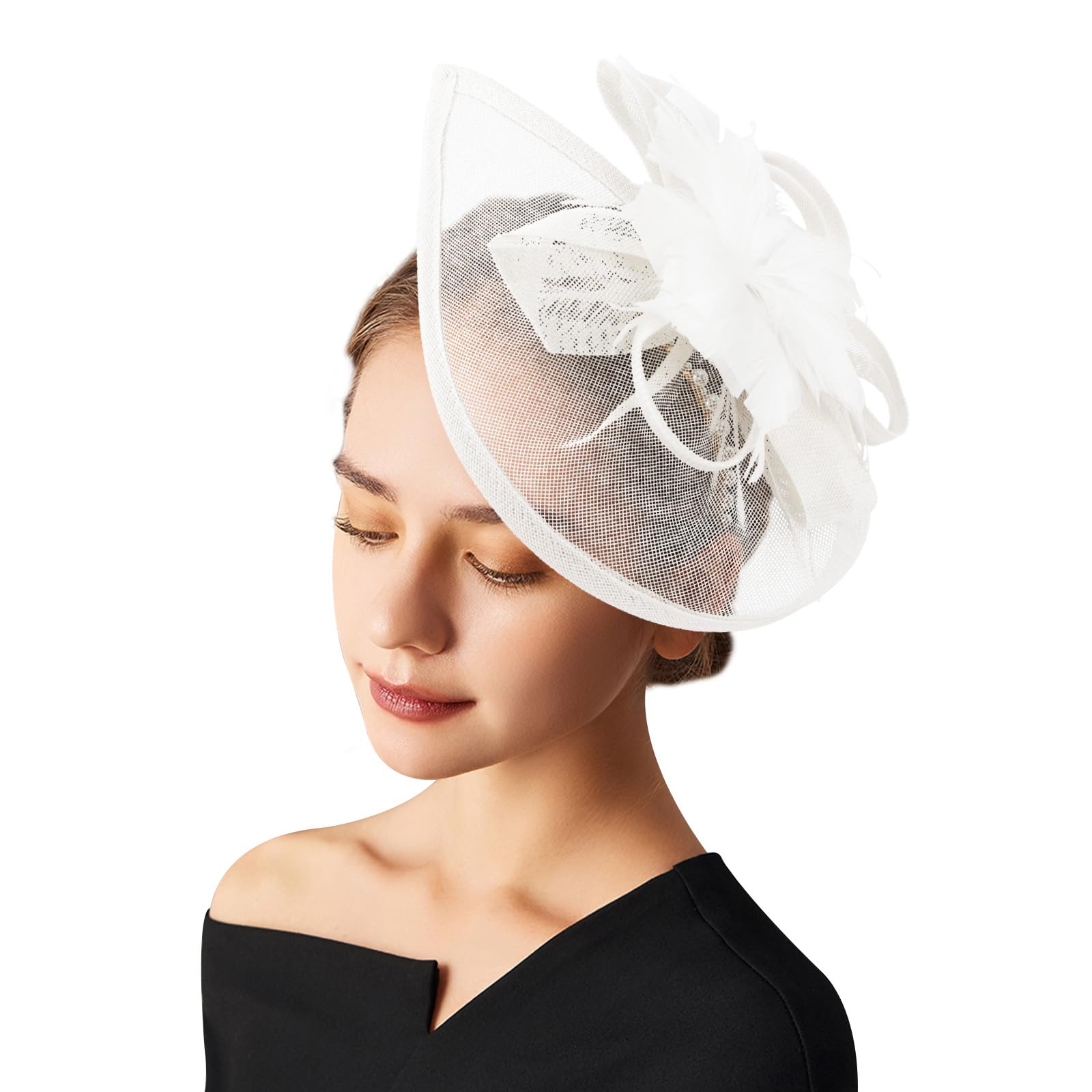 AQOKKA Women Fascinators Hats Flower Fascinators with Headband and Clip Tea Party Headwear for Women and Girls