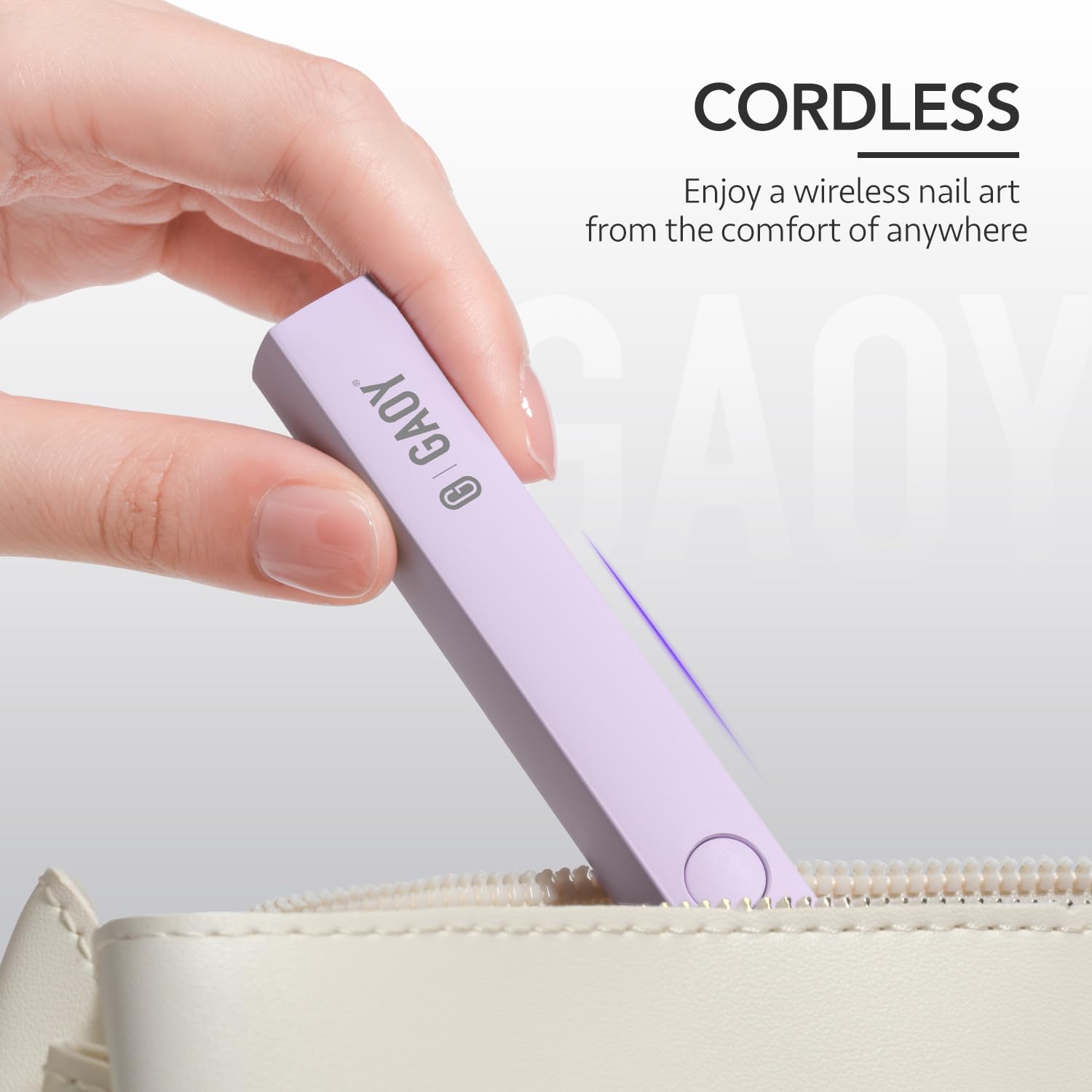 GAOY Handheld UV Light for Gel Nails, Mini Nail Lamp, Portable Cordless Rechargeable, Fast Curing, Diamond Pink