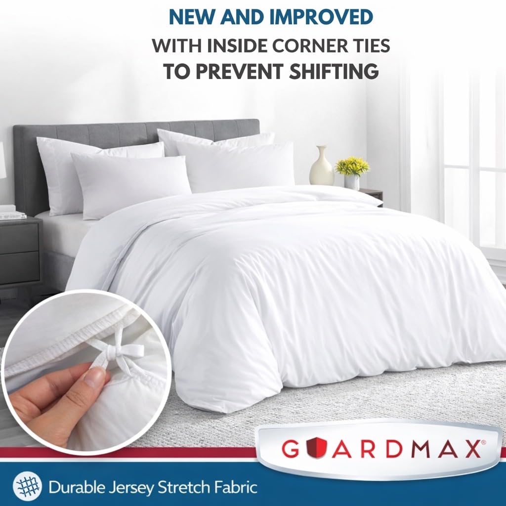Guardmax Waterproof Duvet Cover - Jersey Fabric with Zipper Closure | Premium Quality, Bed Bug & Allergen Proof Twin (68 x 86)