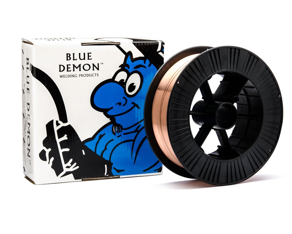 Blue Demon ER70S6 X .023 X 2 LB MIG/GMAW Carbon Steel Welding Wire, All Position, Low Spatter, Formulated to Provide Porosity-Free, X-Ray Quality Welds