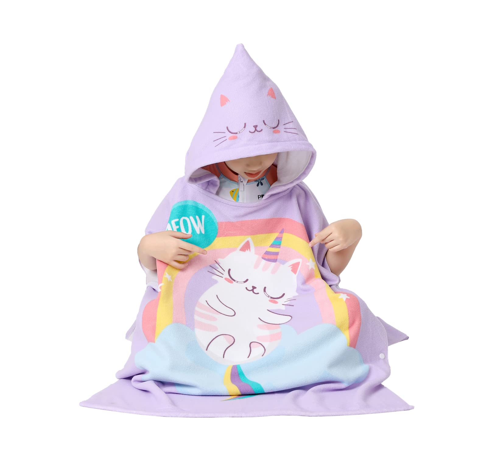 Soft Microfiber Swim Cover-ups for 3 to 10 Years Old Kids Hooded Bath Beach Poncho Towels (Alligator, Fits 3-10 Years)