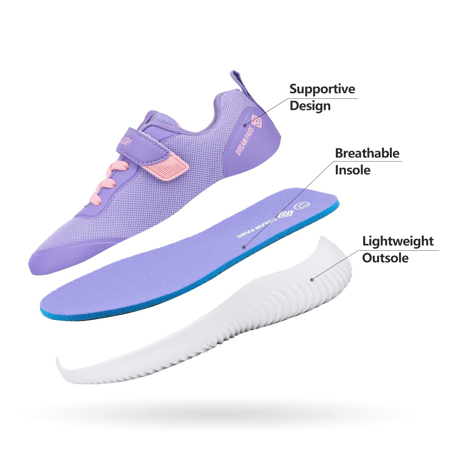 DREAM PAIRS Boys Girls Shoes Kids Tennis EZ-Ons BreezeRunners Running Sneakers