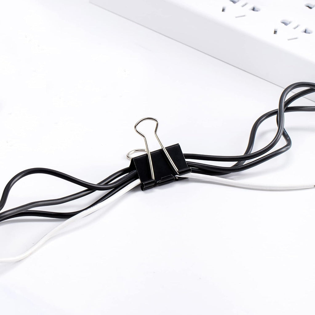 Amazon Basics Sturdy Binder Clips for Office Use, 96 Count, Medium, 1.25 in, Black (Pack of 12)