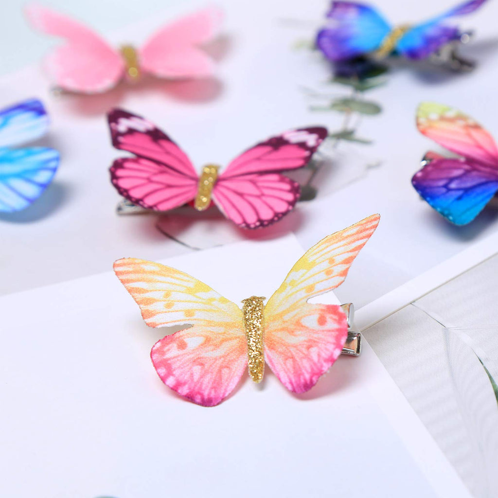 Boao 18 Pieces Glitter Butterfly Hair Clips for Girls Teens Women Hair Accessories (Bright Style)
