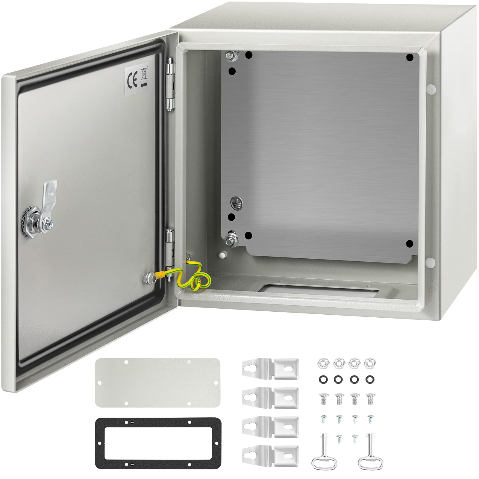 VEVOR NEMA Steel Enclosure, 8" x 8" x 6" NEMA 4X Steel Electrical Box, IP66 Waterproof & Dustproof, Outdoor/Indoor Electrical Junction Box, with Mounting Plate
