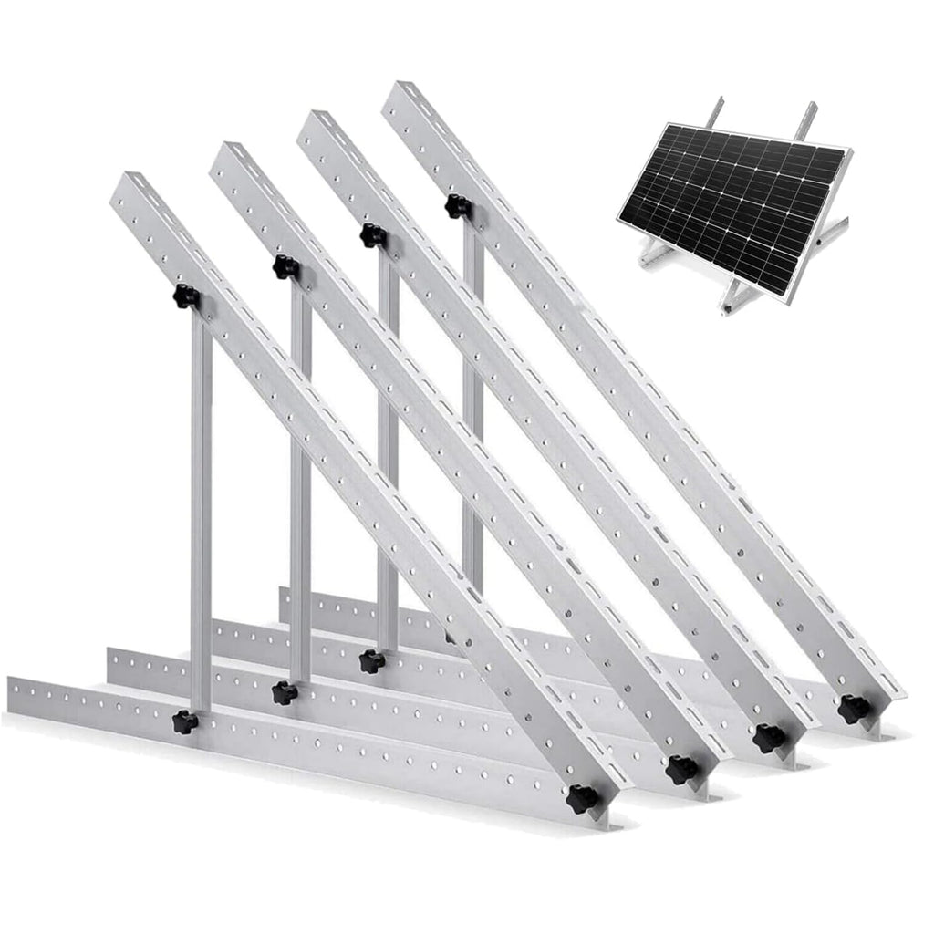 Upgraded 47in Adjustable Solar Panel Tilt Mount Brackets, Foldable Tilt Legs, Support 100 200 300 400 500 Watt Solar Panels 4-8Pcs, Solar Panel Stand for Roof, Off-Grid, RV and Boat