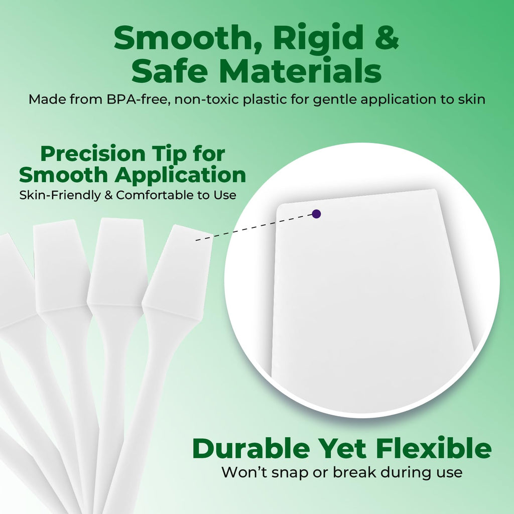 Kopperko Mini Lotion Spatula (2.5", 100 Pack) - Mini Spatula for Cosmetics, Creams & Crafts | Ointment Applicator for Mixing, Skincare, Face Mask | Disposable Lotion Applicator for Face | Black
