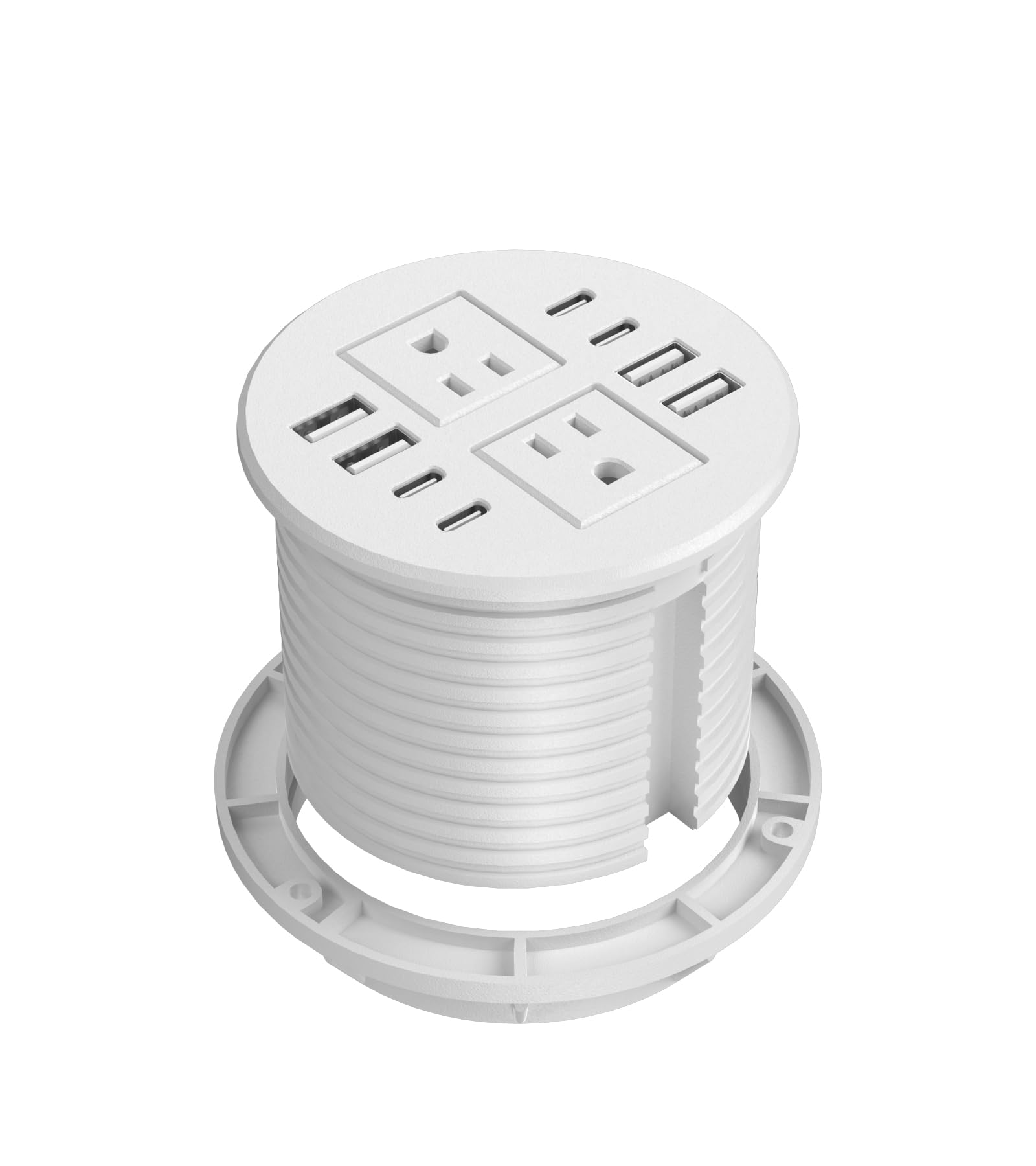 2 inch Desk Power Grommet Outlet, Recessed Power Outlet with 20W USB-C Fast Charging, for Conference Rooms, Office Tables, Furniture, 6FT Cord(ETL Listed)