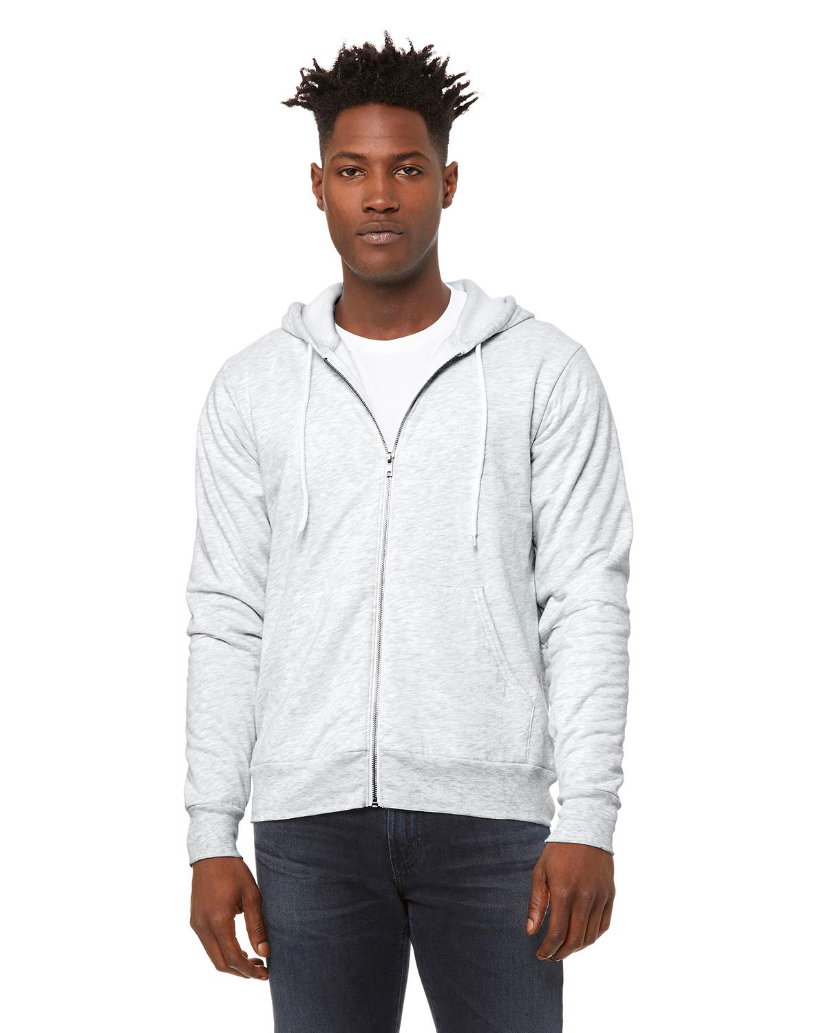 Bella & Canvas Men's 3739 Unisex Poly-Cotton Fleece Full-Zip Hoodie