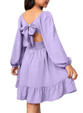 blibean Girls Fall Long Leeve Tie Back Dress Size 6-15 Years