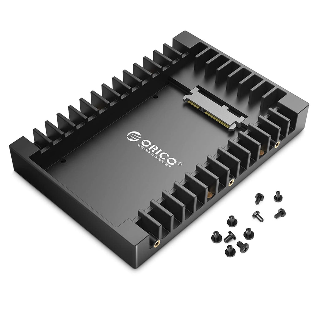 ORICO 2.5 SSD SATA to 3.5 Hard Drive Adapter Internal Drive Bay Converter Mounting Bracket Caddy Tray for 7 / 9.5 / 12.5mm 2.5 inch HDD / SSD with SATA III Interface(1125SS)
