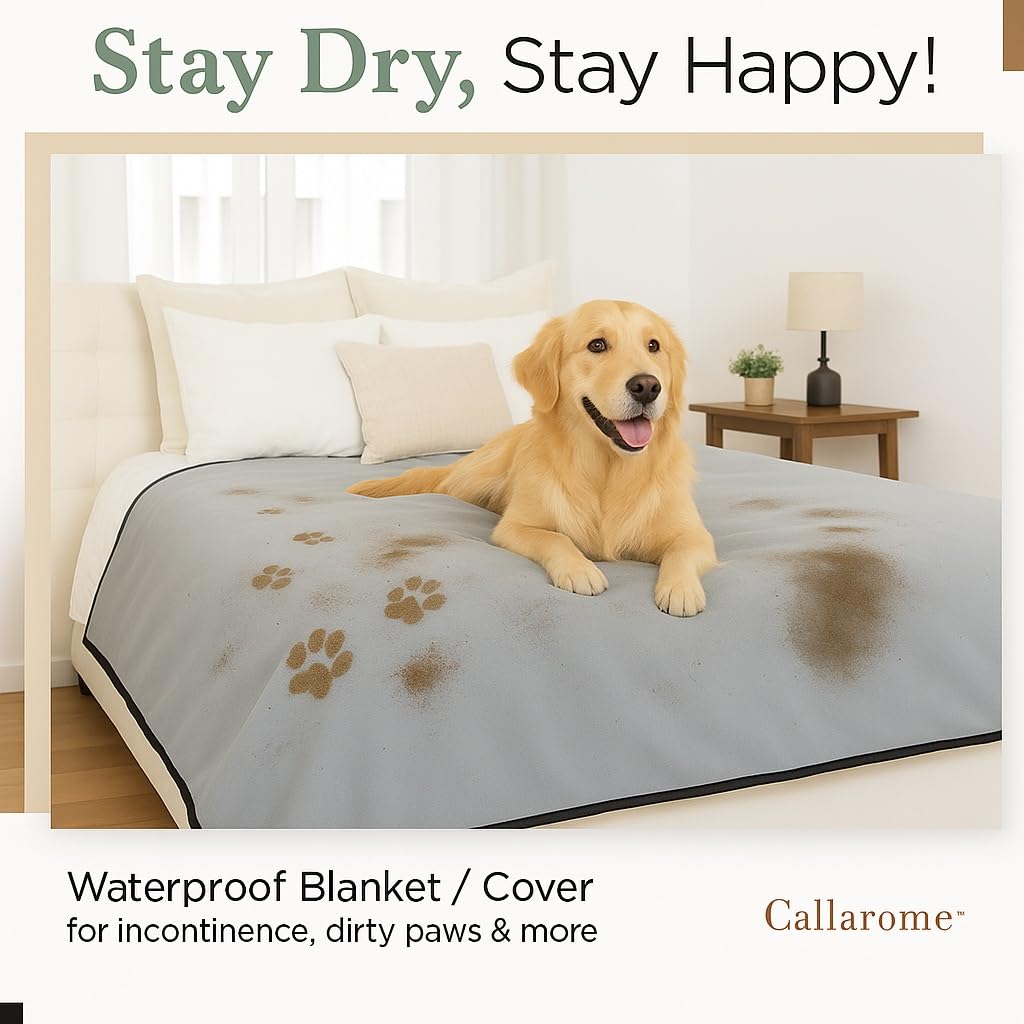 Waterproof Blanket for Bed & Couch Protection, Reddish/Green, 80"x90" | High-Density Heavy-Duty Material – Ultra-Soft & Durable Soft Fleece, Leakproof, Reversible, Silent No-Crinkle Design