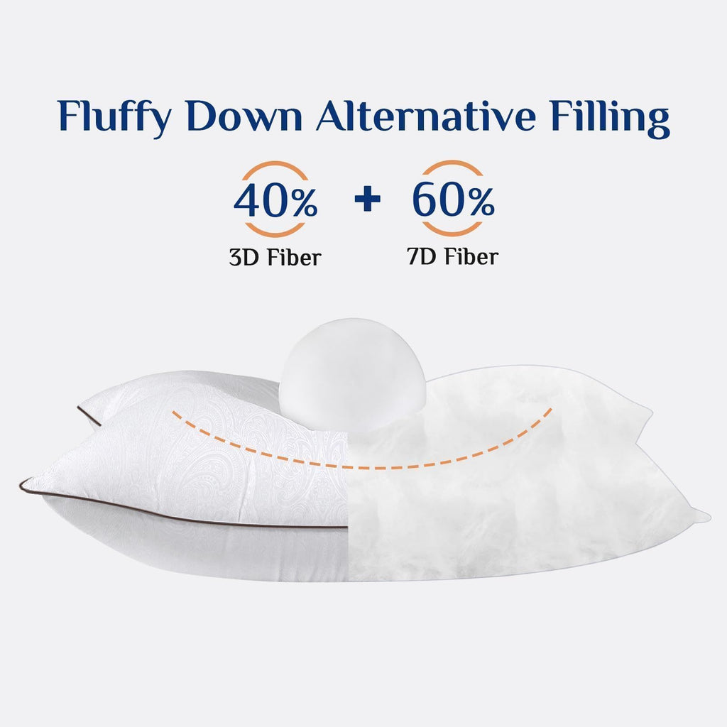 JOLLYVOGUE Standard Pillows Set for Sleeping, Cooling and Supportive Pillows Full Size for Side and Back Sleepers, Down Alternative Hotel Collection Sleeping Pillow